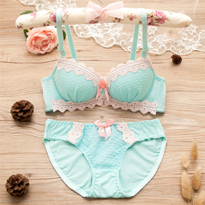 Sweet Ladies Sexy Comfy Bow Lace Bra And Panty