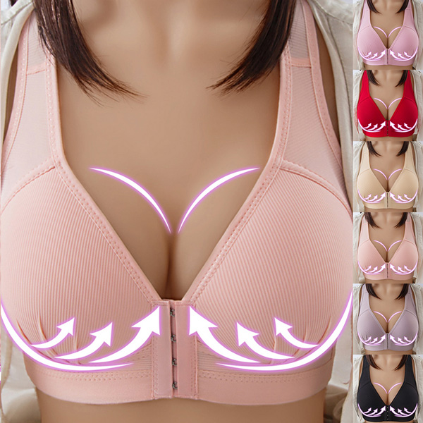 Plus Size Cotton Front Hook Bra For Women