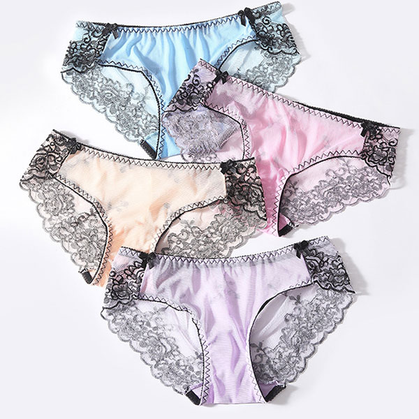Young Ladies Transparent Mesh Lace Underwear