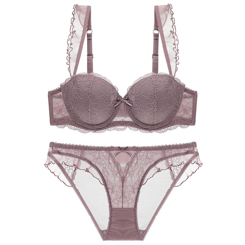 Ladies Sexy Mesh Lace Bra And Underwear Set