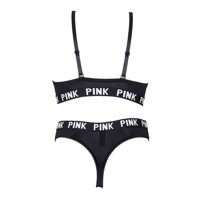 Ladies Sexy Black Push Up Bra And Panty Sets