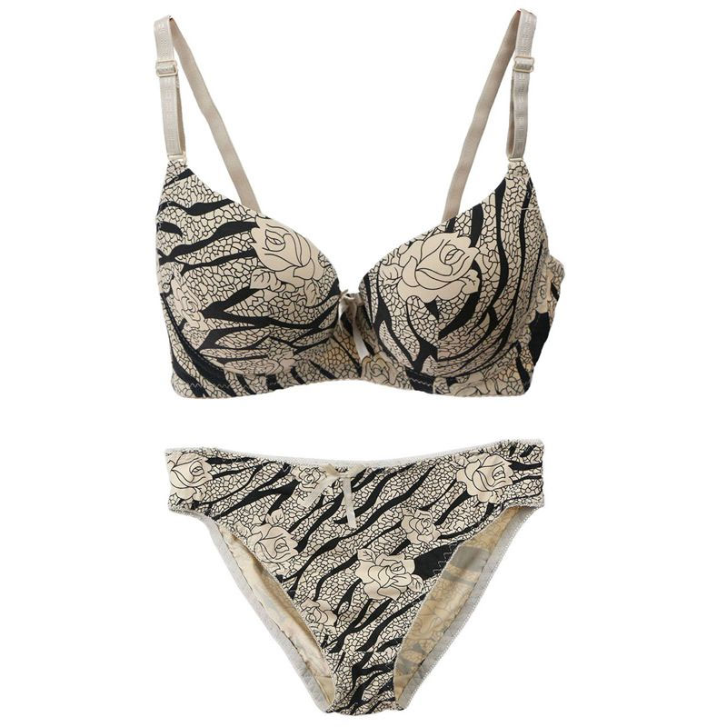 Ladies Stripe Printed Bra Panty Set Size 36