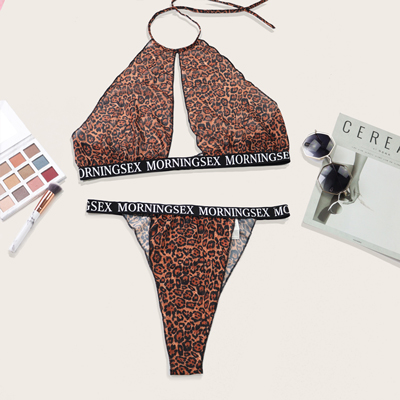Ladies Cheap Plus Size Leopard-Print Lingerie