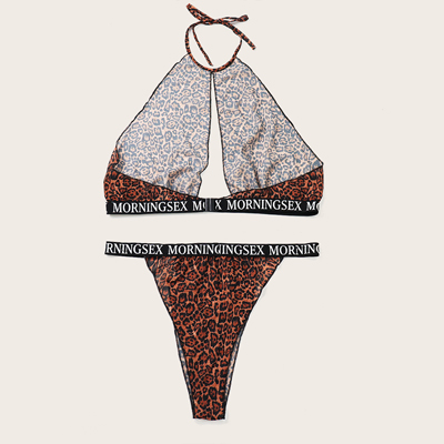 Ladies Cheap Plus Size Leopard-Print Lingerie
