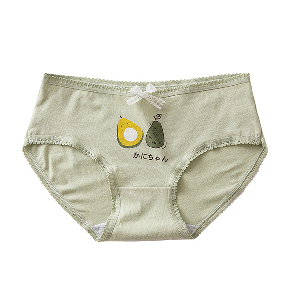 Cute Ladies Green Avocado Cotton Panties