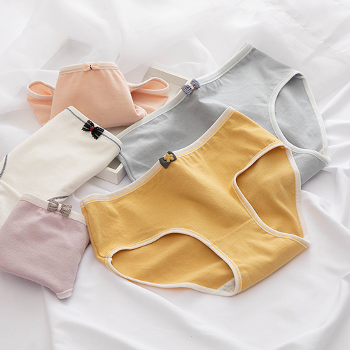 Ladies Bow Knot Solid Color Cotton Panties