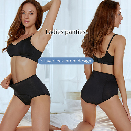 Ladies Comfortable Black Satin Period Underwear