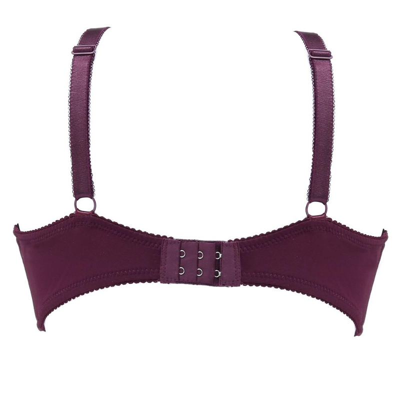 Ladies Red Hollow-out Lace Push Up Bra