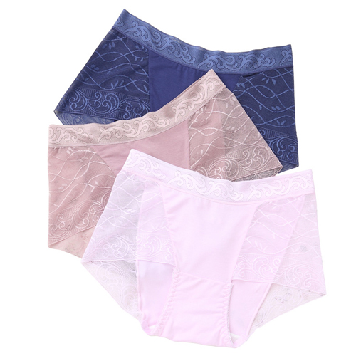 Lace Cotton Satin Knickers Underwear For Women