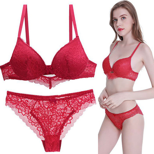 Ladies Emerald Green Bra Panty Set Size 34