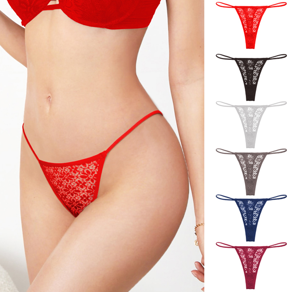 Ladies Low Cut Silk Lace V Shape Thong