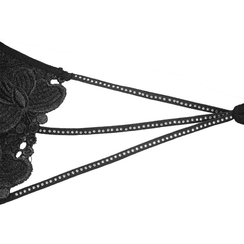 Women Sexy Low Waist Black Lace Panties