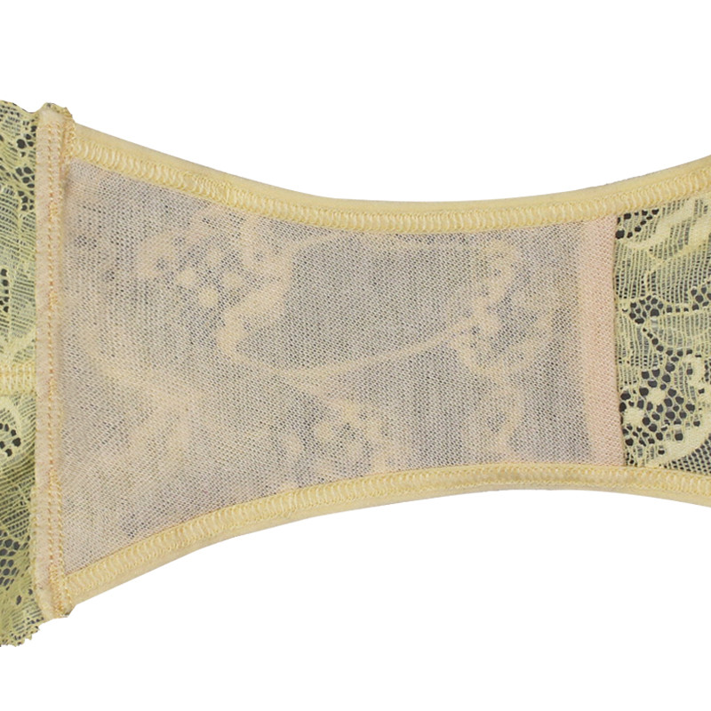 Womens Sexy Yellow French Lace Underwear