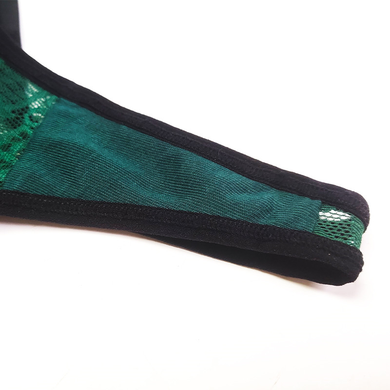 Women Sexy Green Lace Bra Thong Panty Set