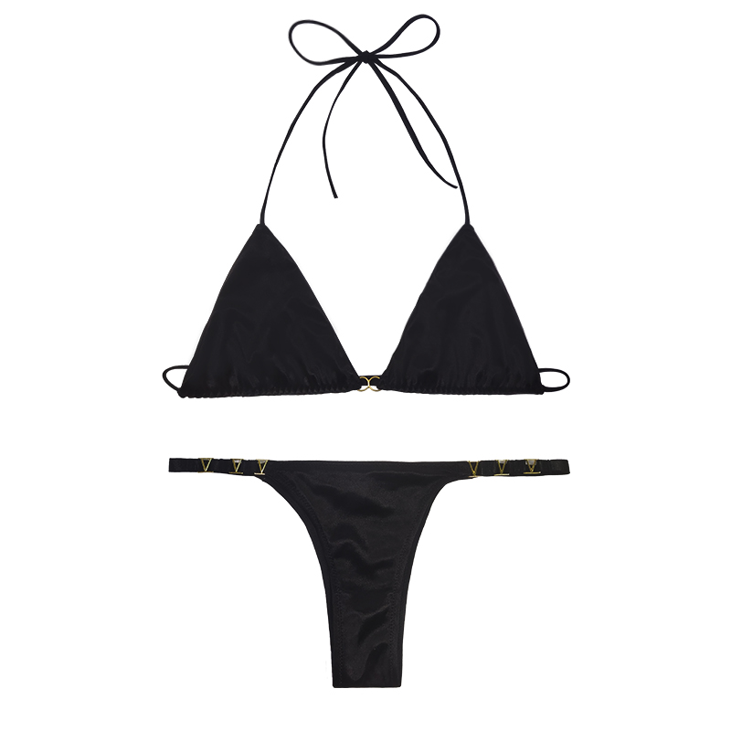 Ladies Black Sexy Bikini Bra Panties Set