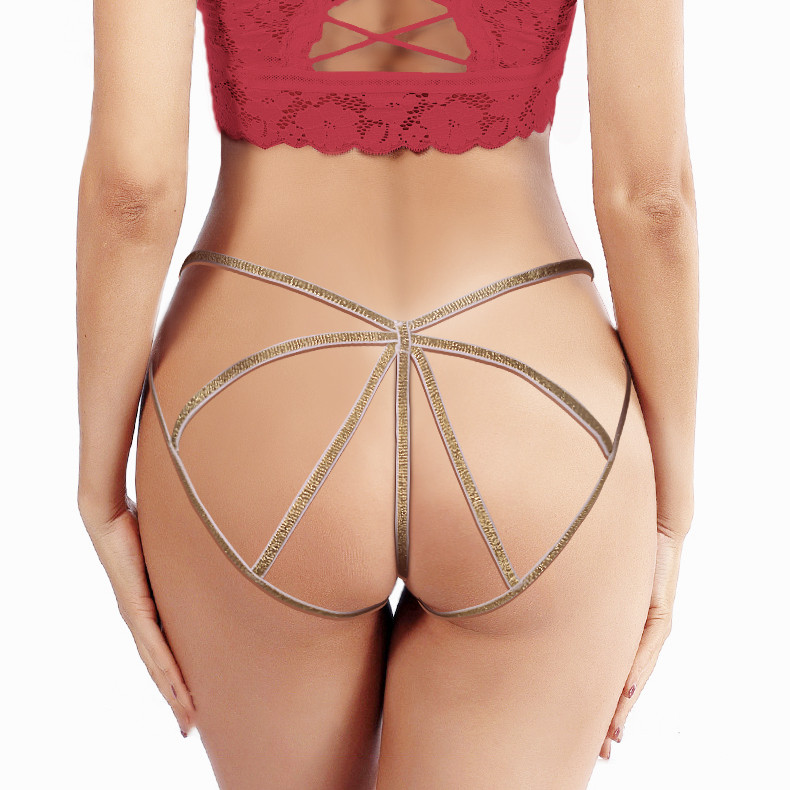 Ladies Leopard Print Hollow Out Cotton Panties