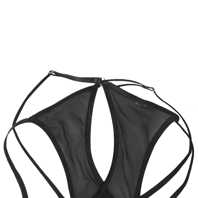 Women Black Hollow Out Cotton Panties