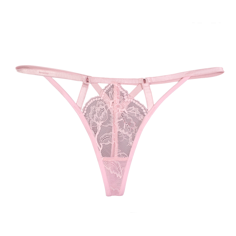 Womens Funny Pink Lace Thong Panties