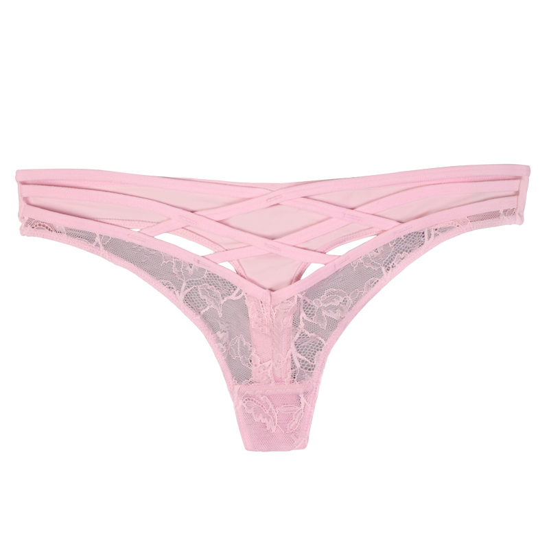 Ladies Best Comfortable Low Cut Pink Lace Thongs