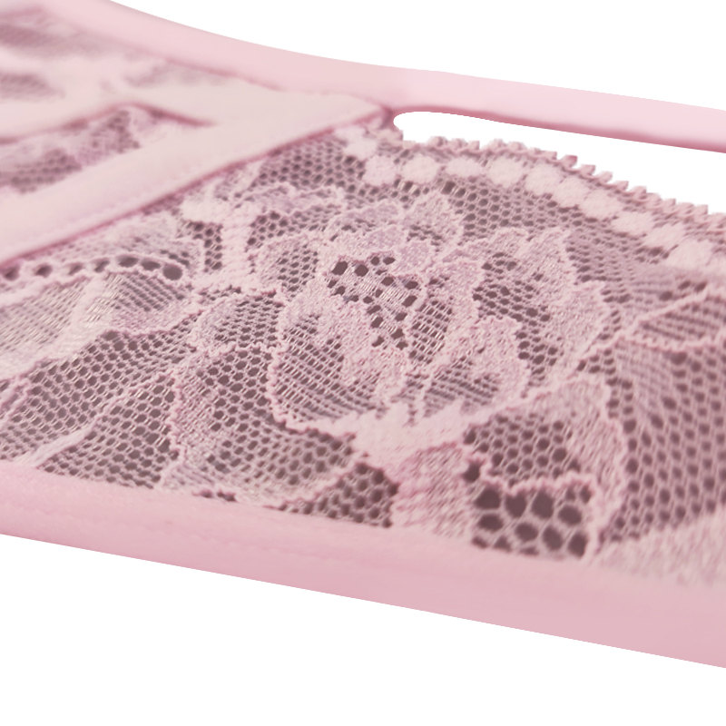 Women Hottest Low Rise Pink Lace Thong