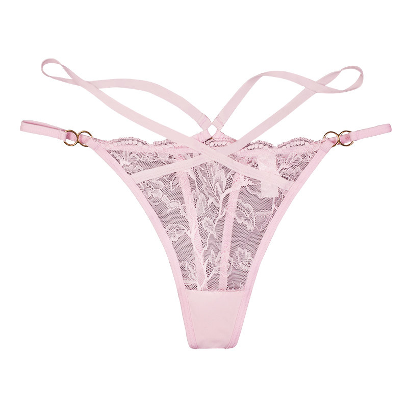 Ladies Most Comfortable Hollow Out Pink Lace Thong