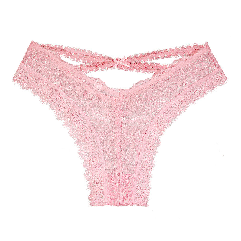 High Waist Nylon Pink Lace Panties For Women