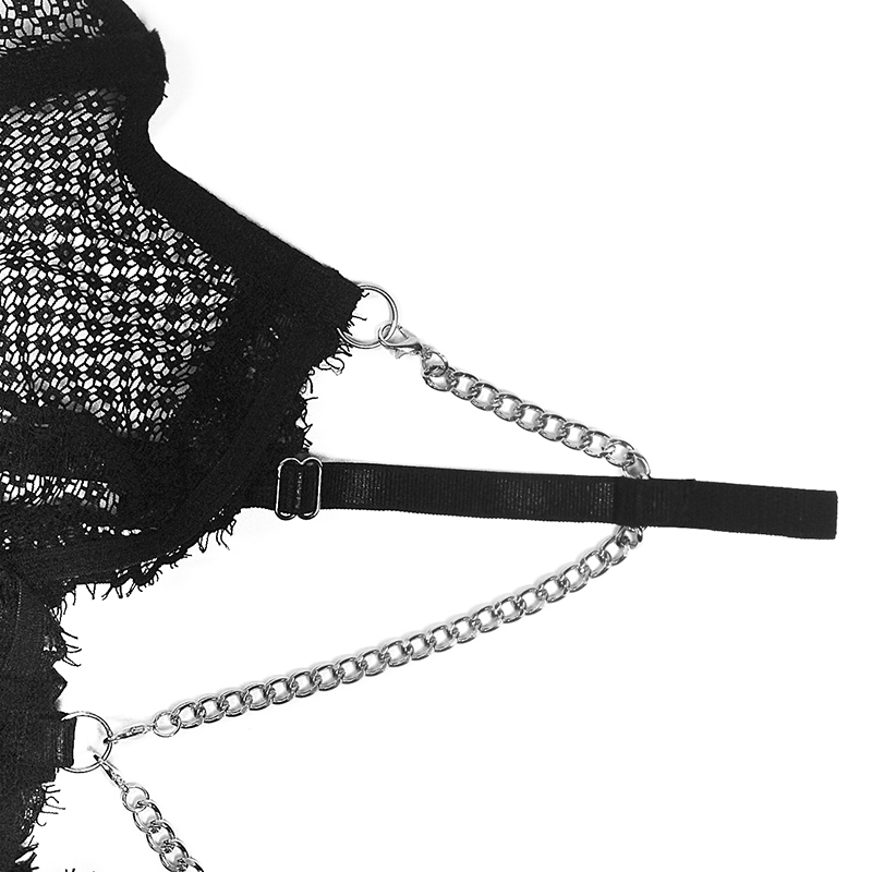 Ladies Sexy Chain Mesh Thong Lingerie Set