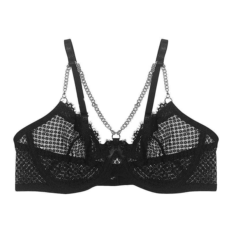 Ladies Sexy Chain Mesh Thong Lingerie Set