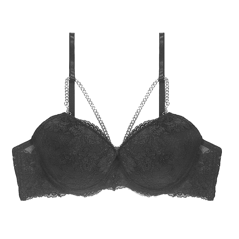 Ladies Sexy Fashion Chain Black Lace Lingerie