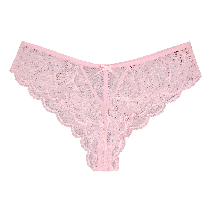 Ladies Hottest Young Pink Nylon Lace Thong