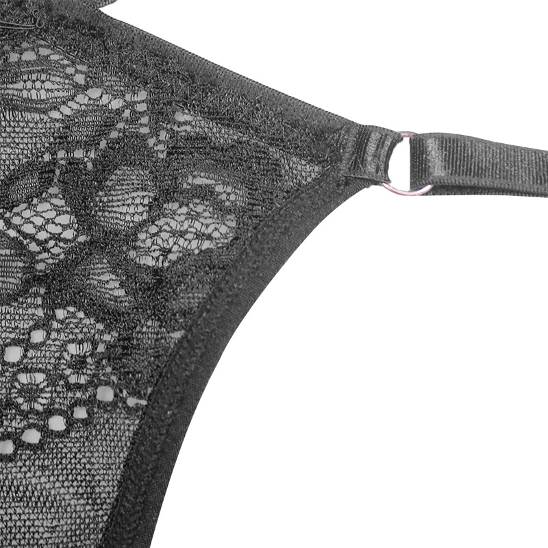 Ladies Funny Silk Black Lace Panties Thong
