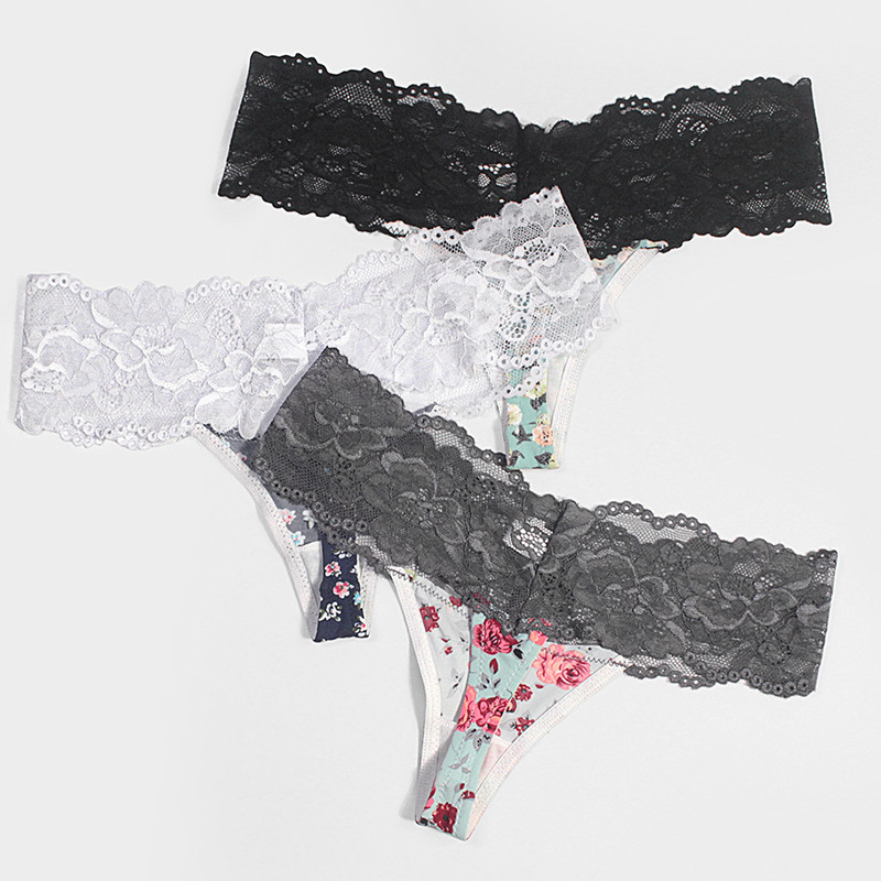 Female Comfy Skimpy Silk Lace The Thong