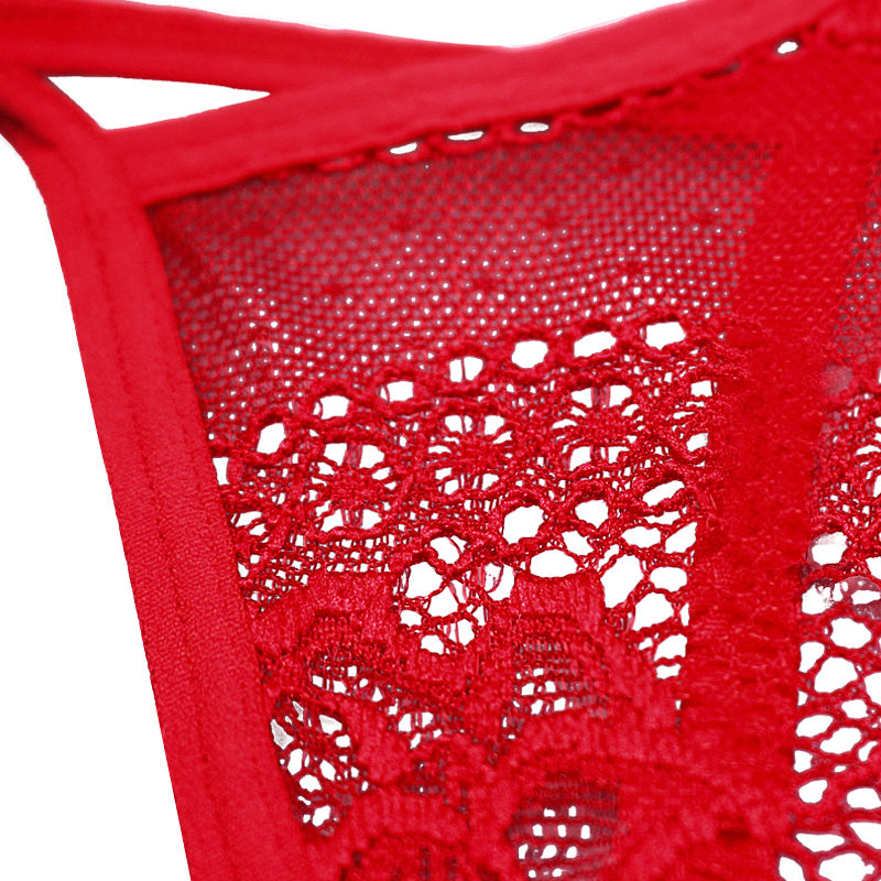 Ladies Comfy Hollow Out Spanx Red Lace Thong