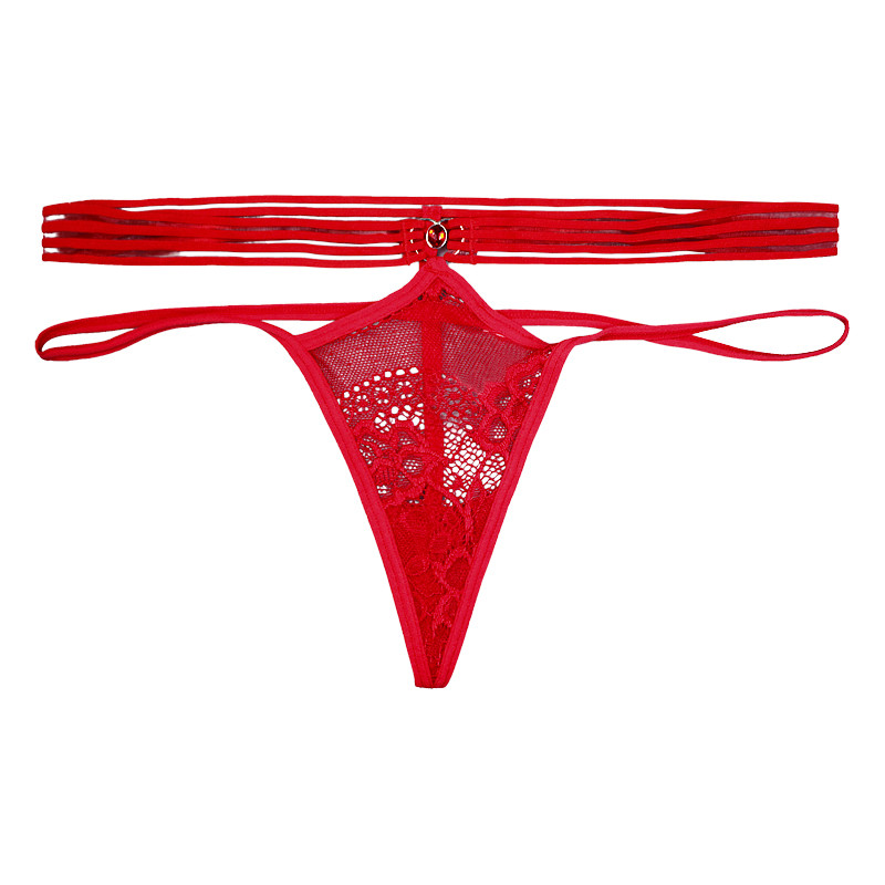 Ladies Comfy Hollow Out Spanx Red Lace Thong