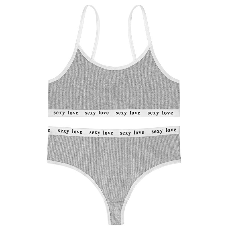 Custom Letter Women Briefs And Sports Bra Set