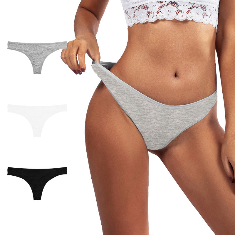 Teen Bamboo Fabric Women Solid Color Underwear Thong