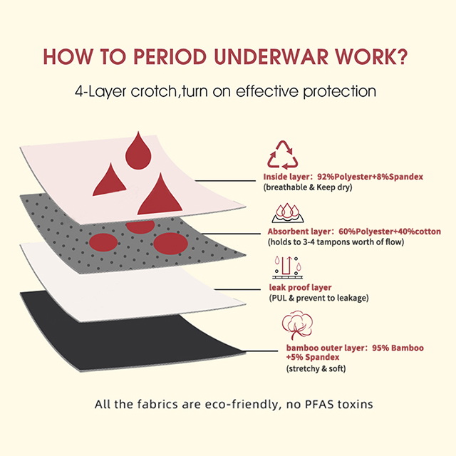 4 Layer Antibacterial Heavy-Overnight Banboo Period Panty