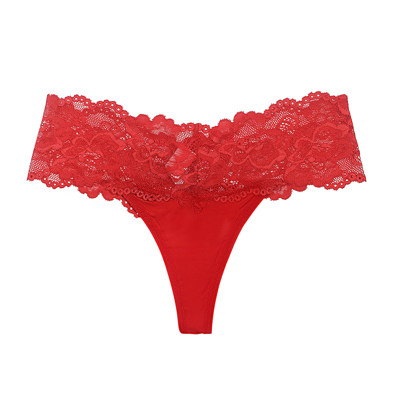 Sexy Breathable Lace Waist Print Woman Panty