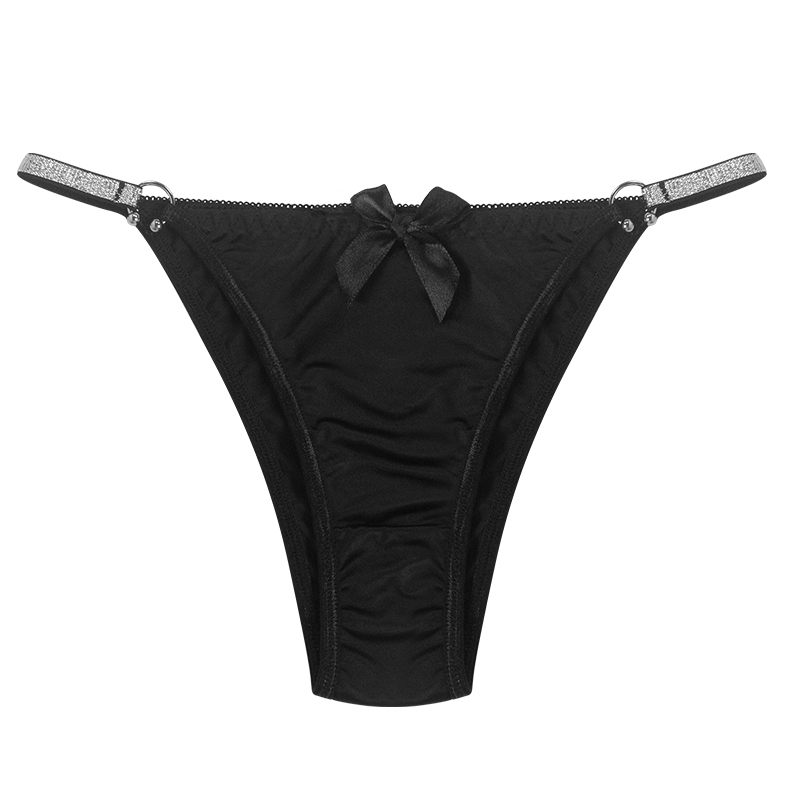 Ladies Shine Strap Low Rise Sexy Black G String
