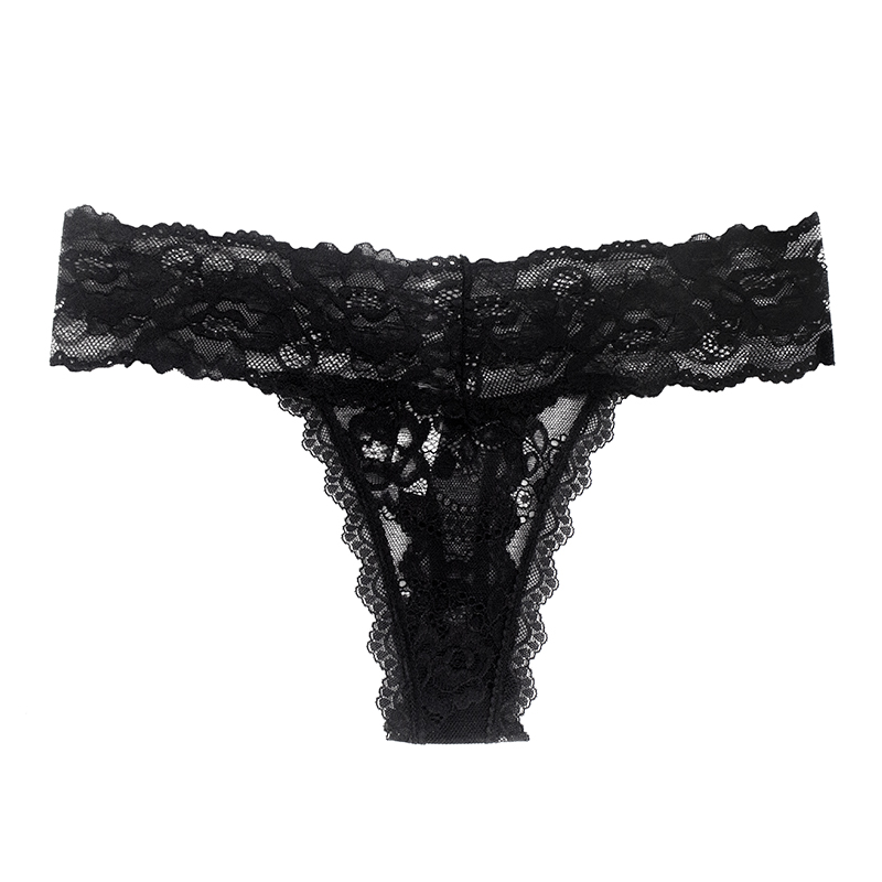 Sexy Lace Back Cut Out Stappy Black G String