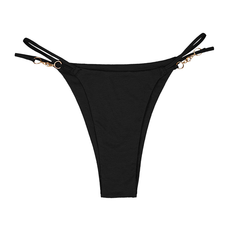 Solid Metal Ring Belt Cotton Comfortable Thong