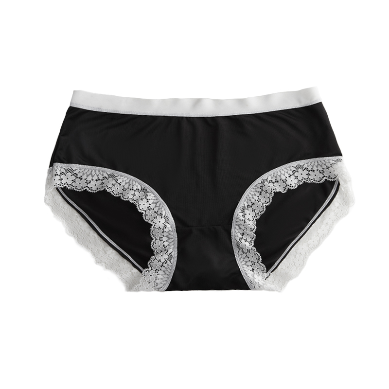 Women Multicolor Contrast Floral Lace Trim Brief