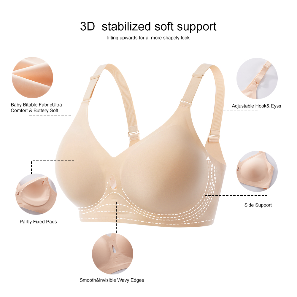 High Quality Woman Sexy Underwear Comfortable Bra Push Up Jelly Seamless Bra