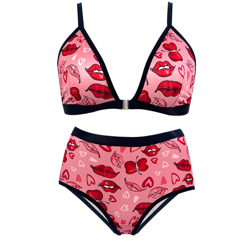 Front Closure Bras Triangle Bralette Printed Bra Sets