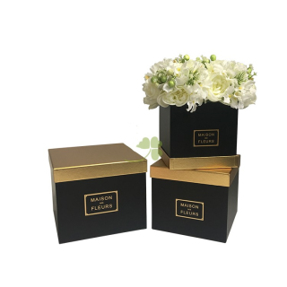 Caixa de flores quadrada com tampa