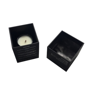caixas de velas rígidas de papelão preto exclusivo