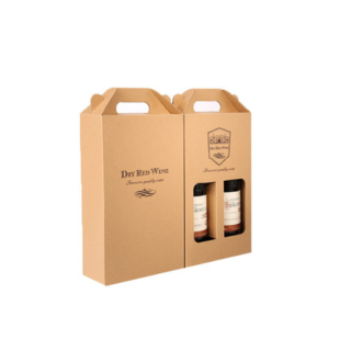 gewoon gegolfde bruine papieren wijnkist