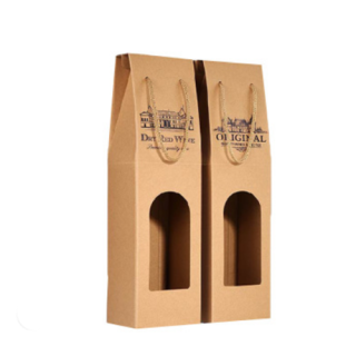 caixa de vinho de papel pardo ondulado simples