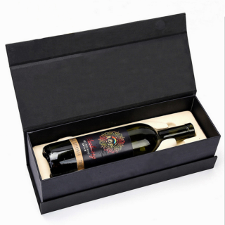 Caixa de presente de vinho preto com fixo