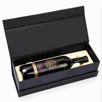 Caixa de presente de vinho preto com fixo